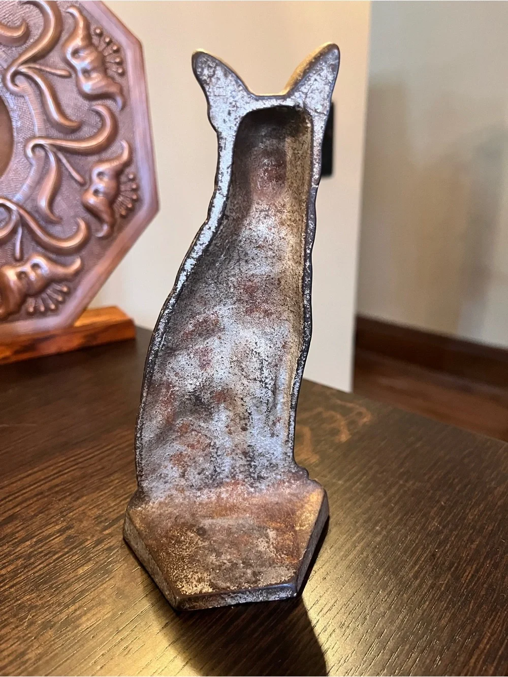 Vintage Cast Iron German Shepherd Dog Doorstop Figurine Antique Statue